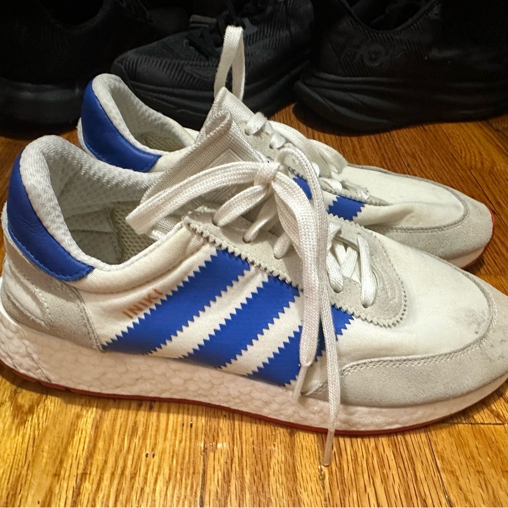 White and Blue Sneakers